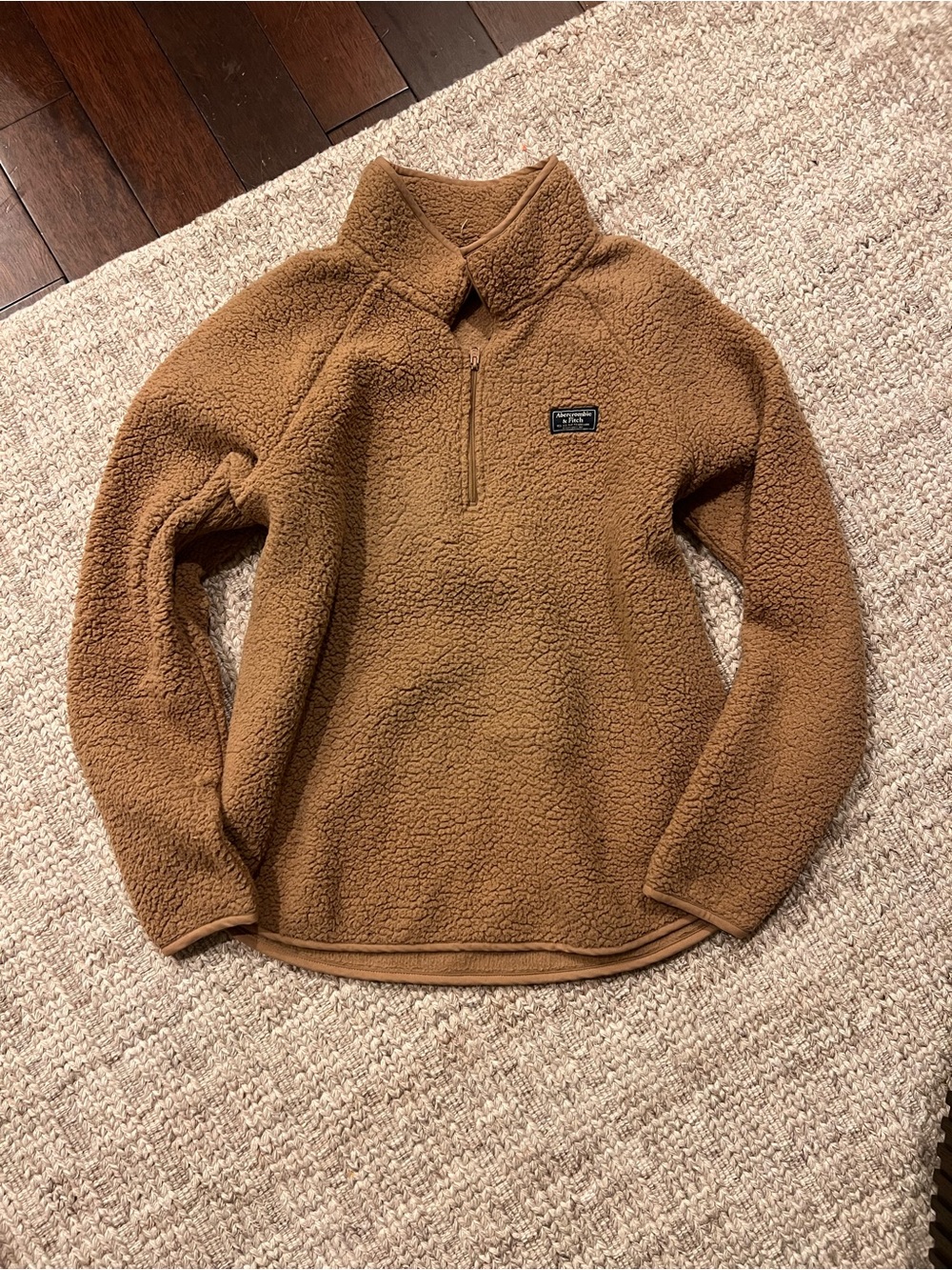 Abercrombie & Fitch Zip-Up Sherpa Fleece - Brown